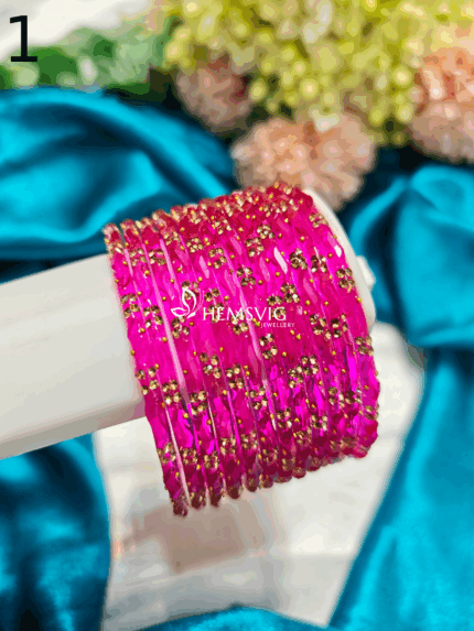 Wave Charm Designer Bangles – Elegant Sparkle for Every Occasion