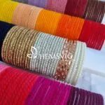 Trending Budget Friendly Glass Velvet Bangles Combo - Image 3