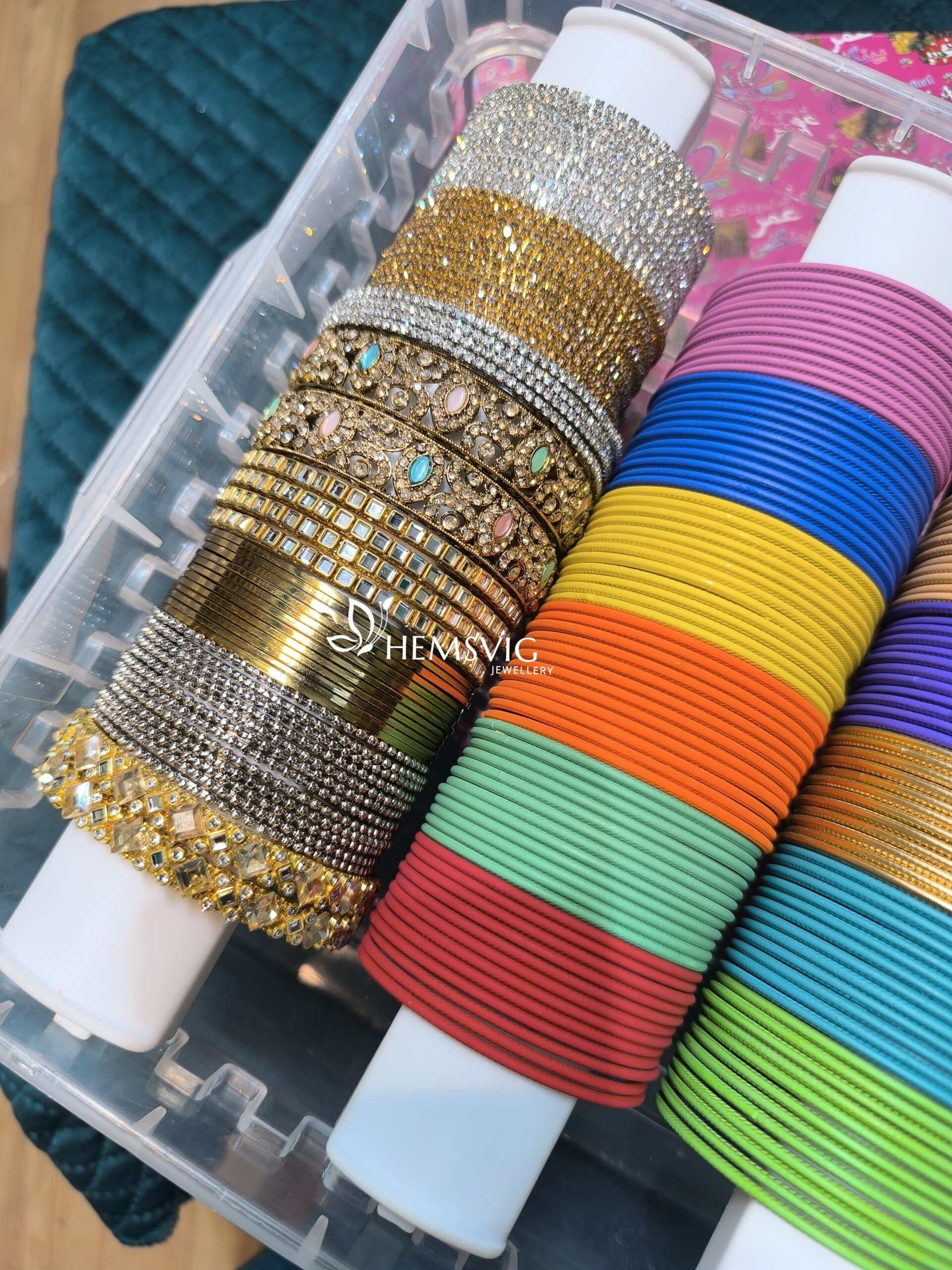 3-in-1 Combo – 24 Dozen Colorful Metal Bangles with 8 Side Bangle Varieties - Image 4