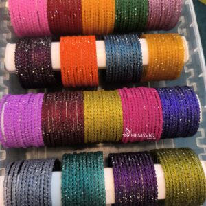 Crystal Rose Glass Bangles