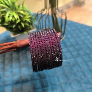 Crystal Rose Glass Bangles