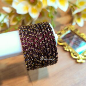 Rose Elegance Glass Bangles(6pcs) set