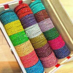 18 Shades of Love – Glass Bangles in Premium 3-Roll Wooden Box