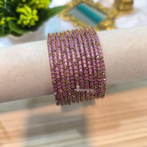 Cube Elegance Glass Bangles(6pcs) Set