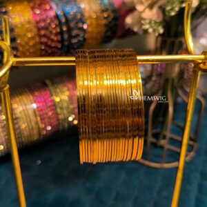 Premium Gold Metal Bangle Set – 24 Pcs