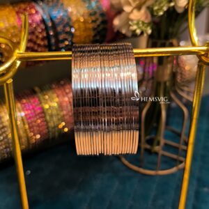 Premium Silver Metal Bangle Set – 24 Pcs