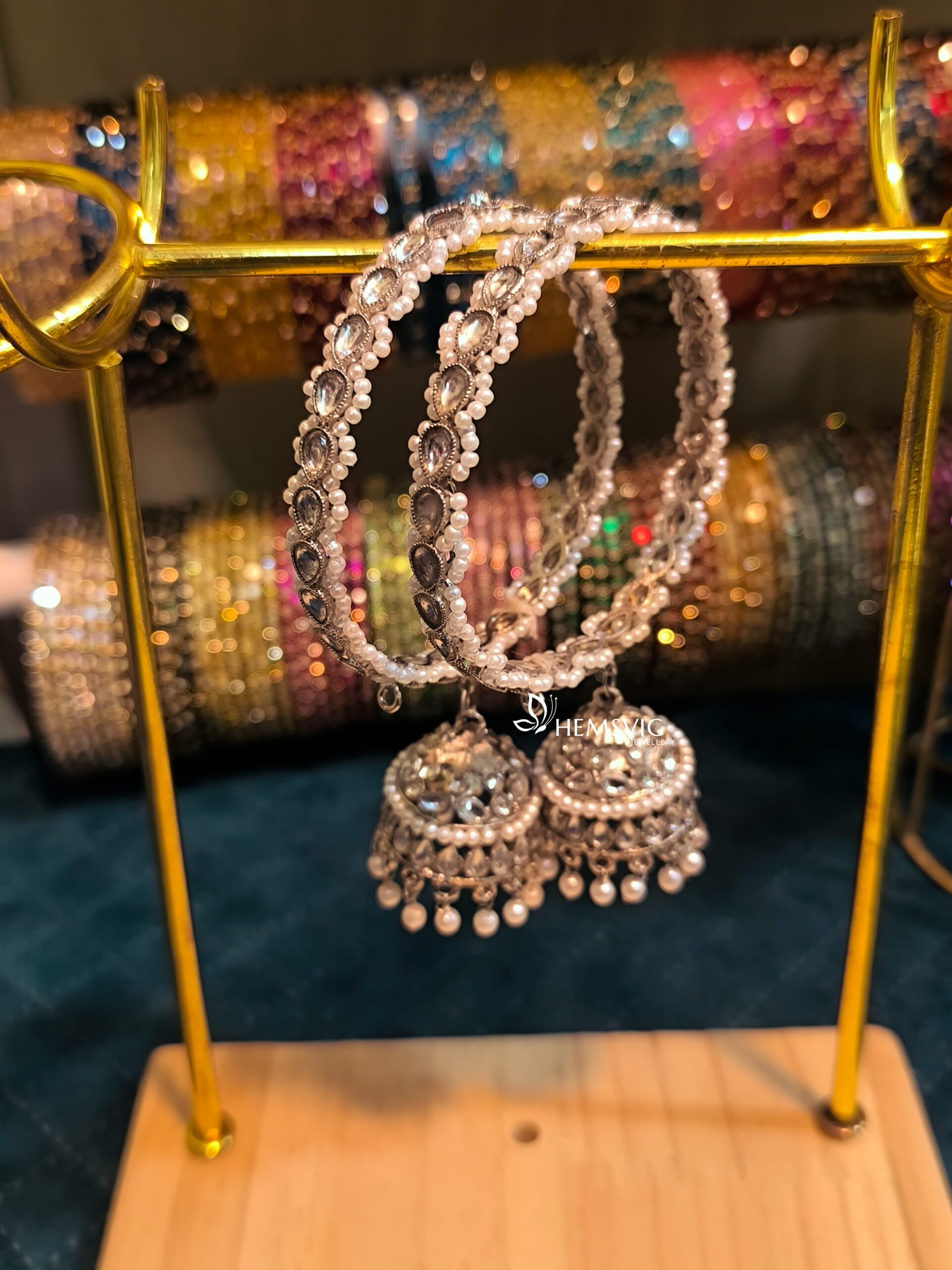 Pearl Jhumka Bangles -2 Pcs