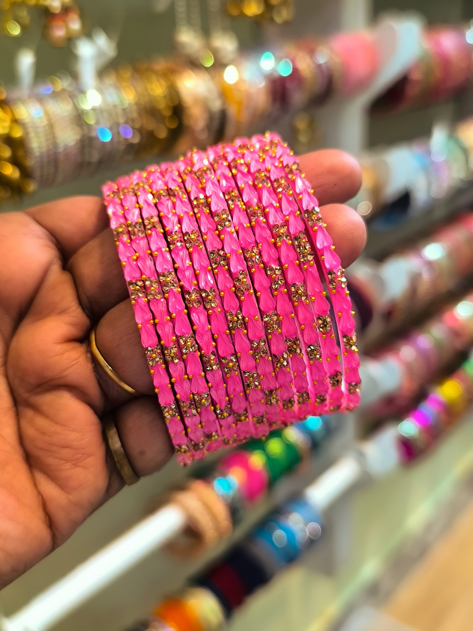 Twin Heart Glass Bangles 12pcs/1dozen set - Image 14