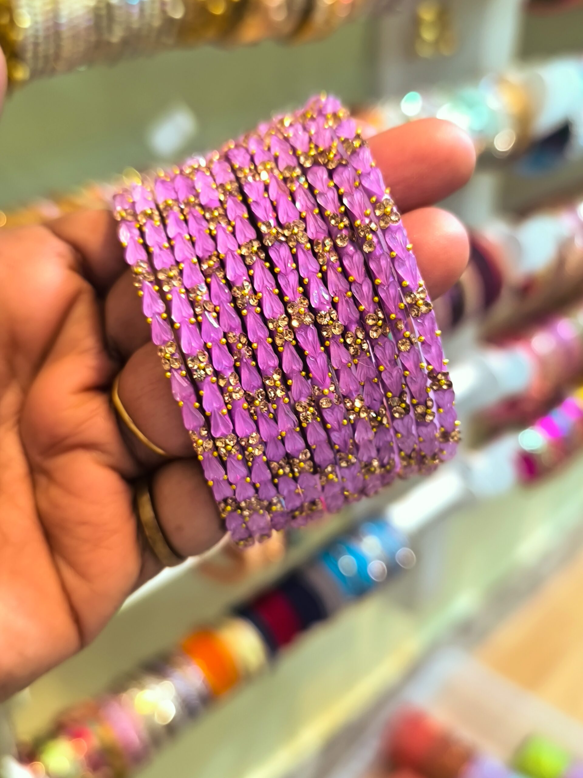 Twin Heart Glass Bangles 12pcs/1dozen set - Image 9