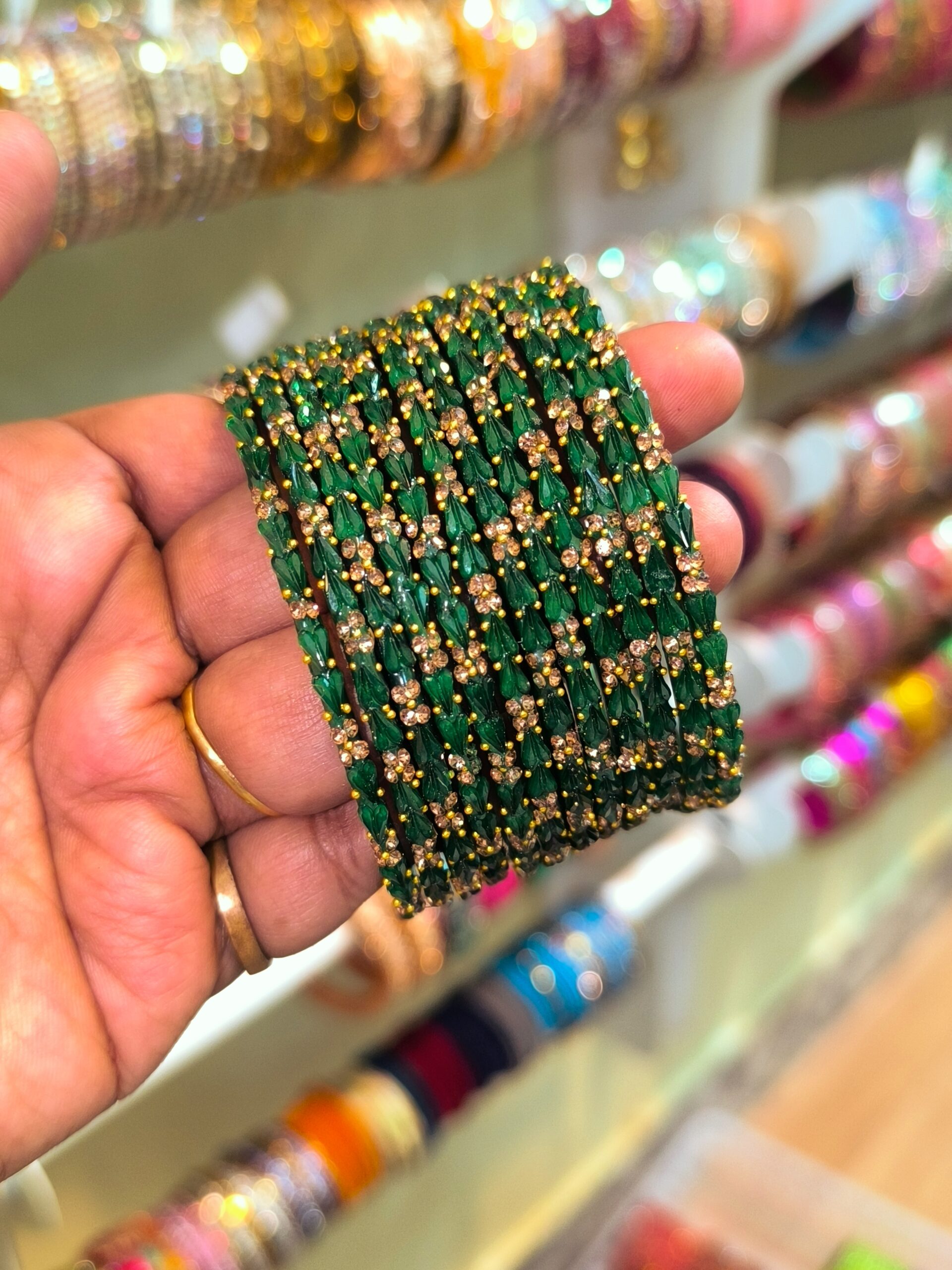 Twin Heart Glass Bangles 12pcs/1dozen set - Image 7