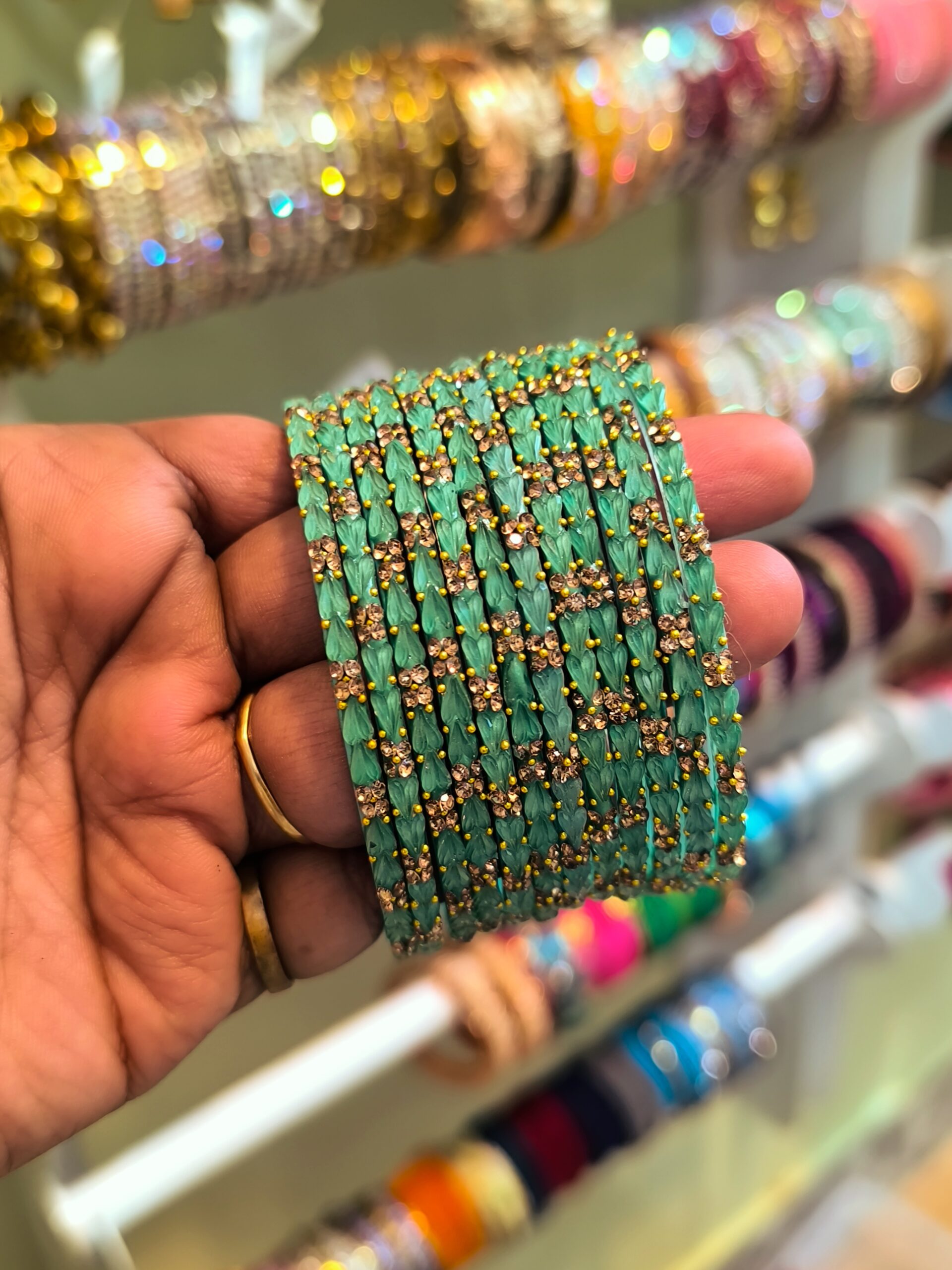 Twin Heart Glass Bangles 12pcs/1dozen set - Image 5