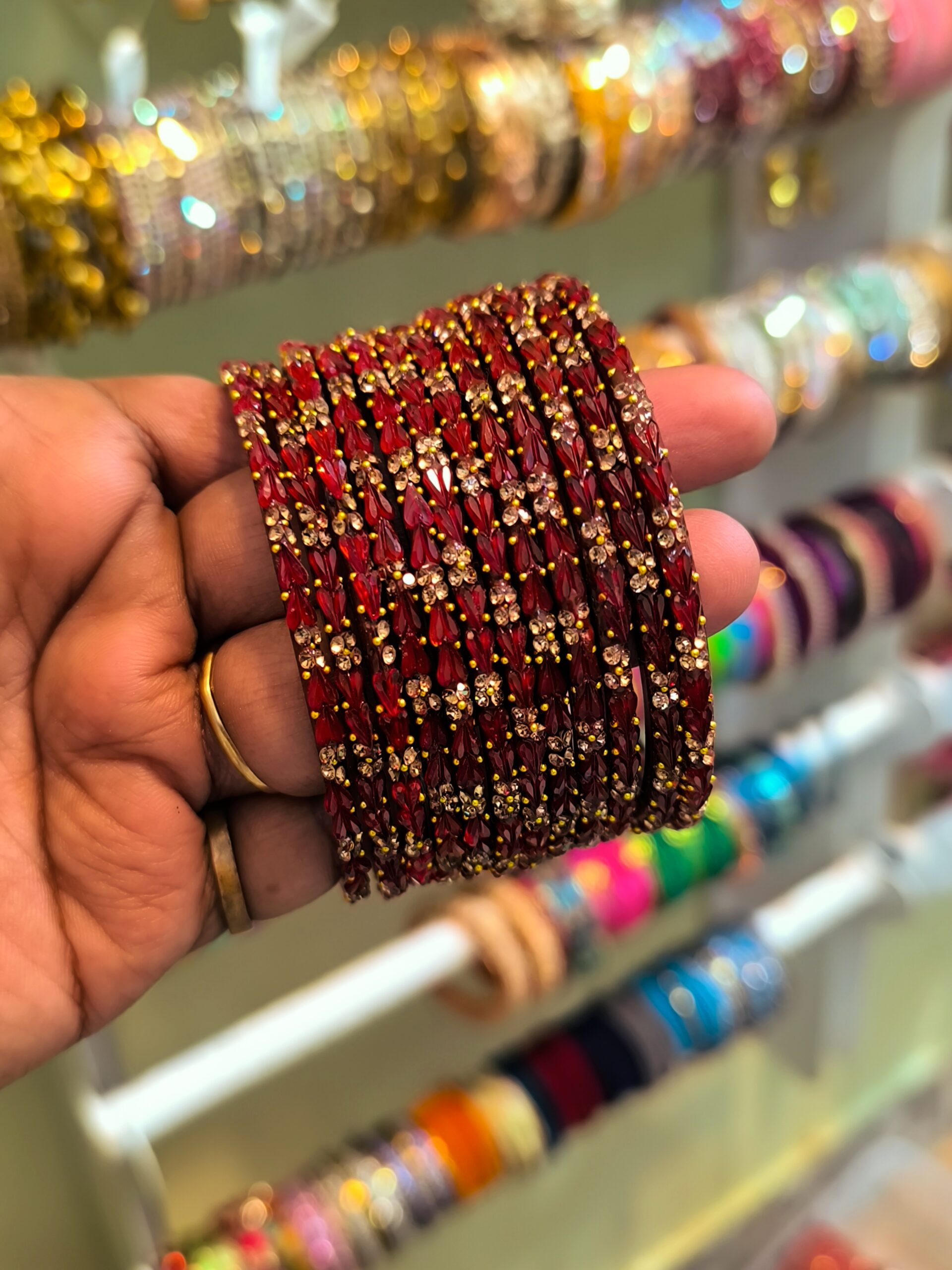 Twin Heart Glass Bangles 12pcs/1dozen set - Image 4