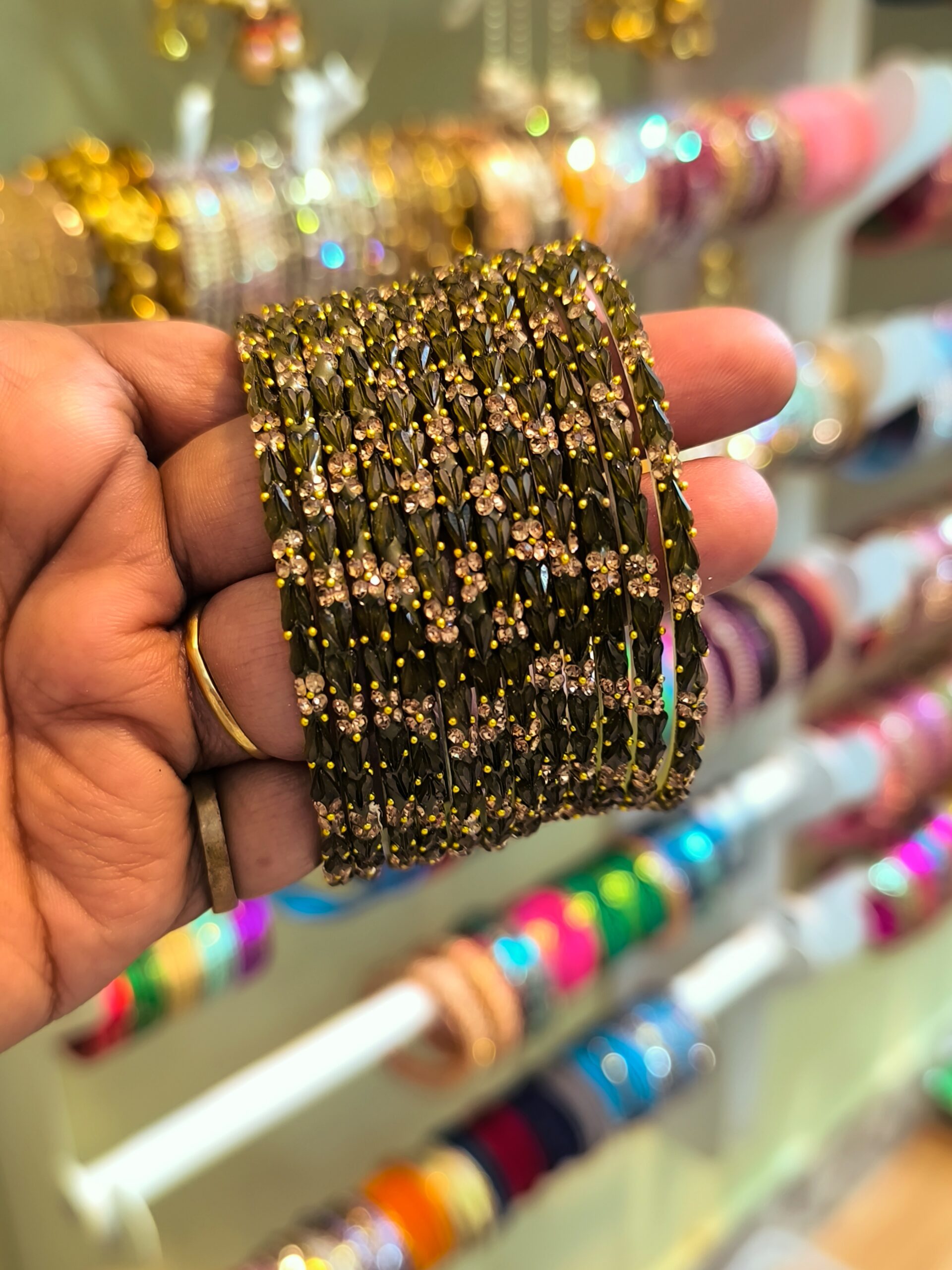 Twin Heart Glass Bangles 12pcs/1dozen set - Image 3