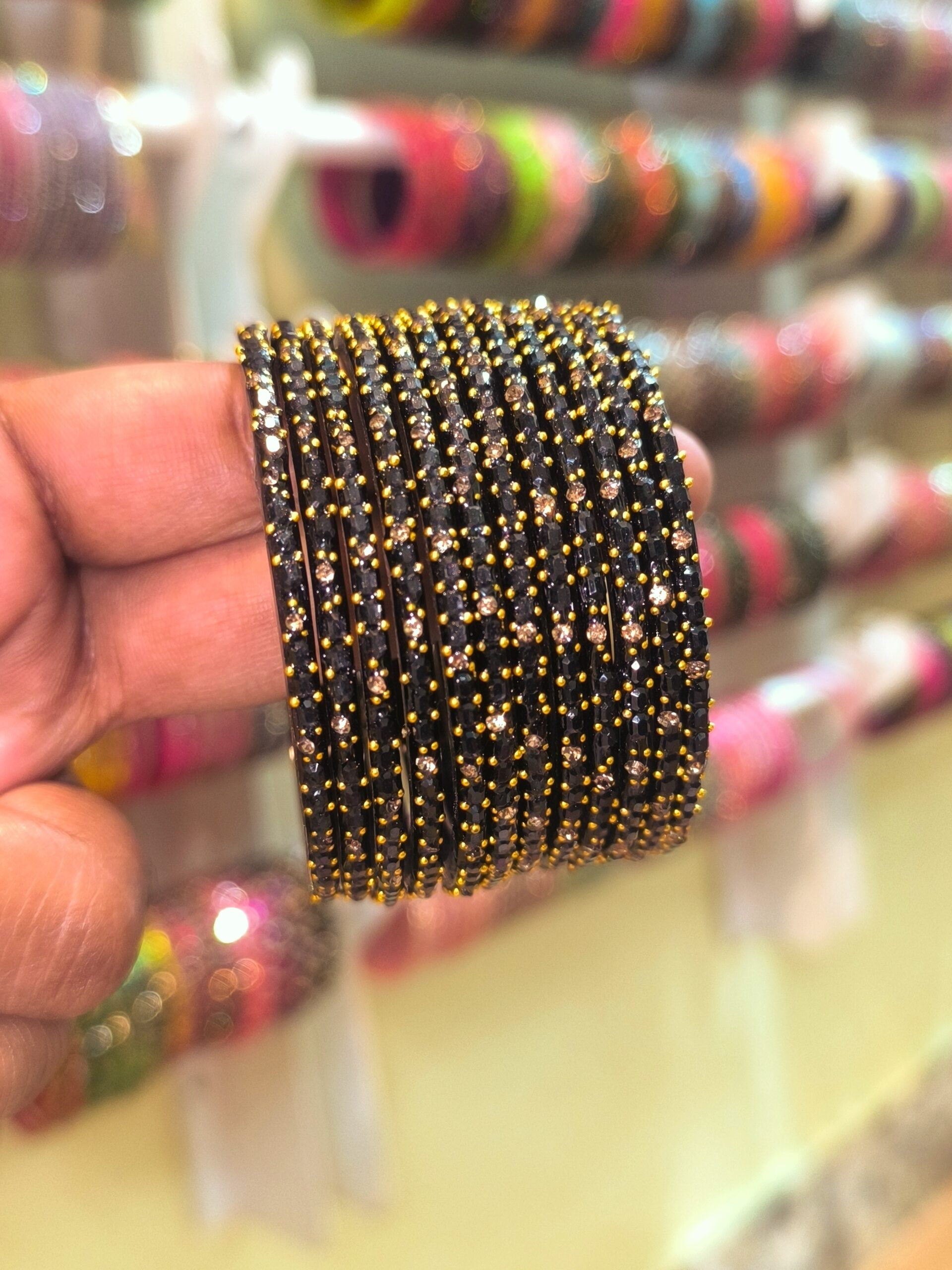 Cube Elegance Glass Bangles(6pcs) Set - Image 14