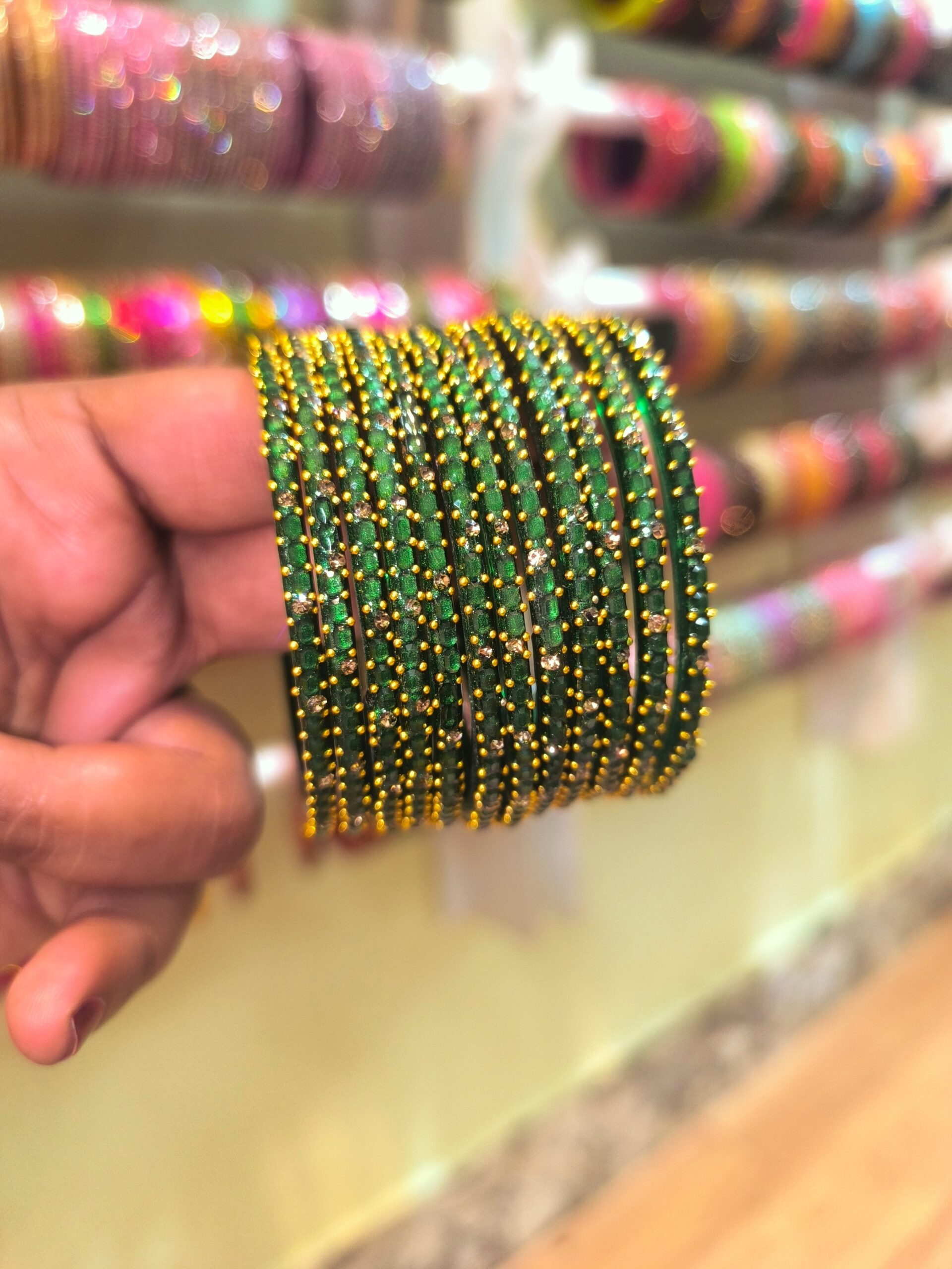 Cube Elegance Glass Bangles(6pcs) Set - Image 16