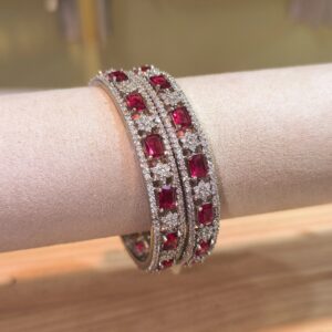 AD Rodium polish Star Red bangle