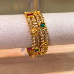 Leaf pattern Lakshmi coin bangles