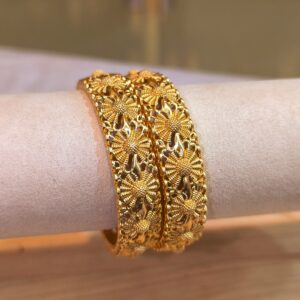 Royal Sunflower Blossom Kada Bangles -2 Pcs