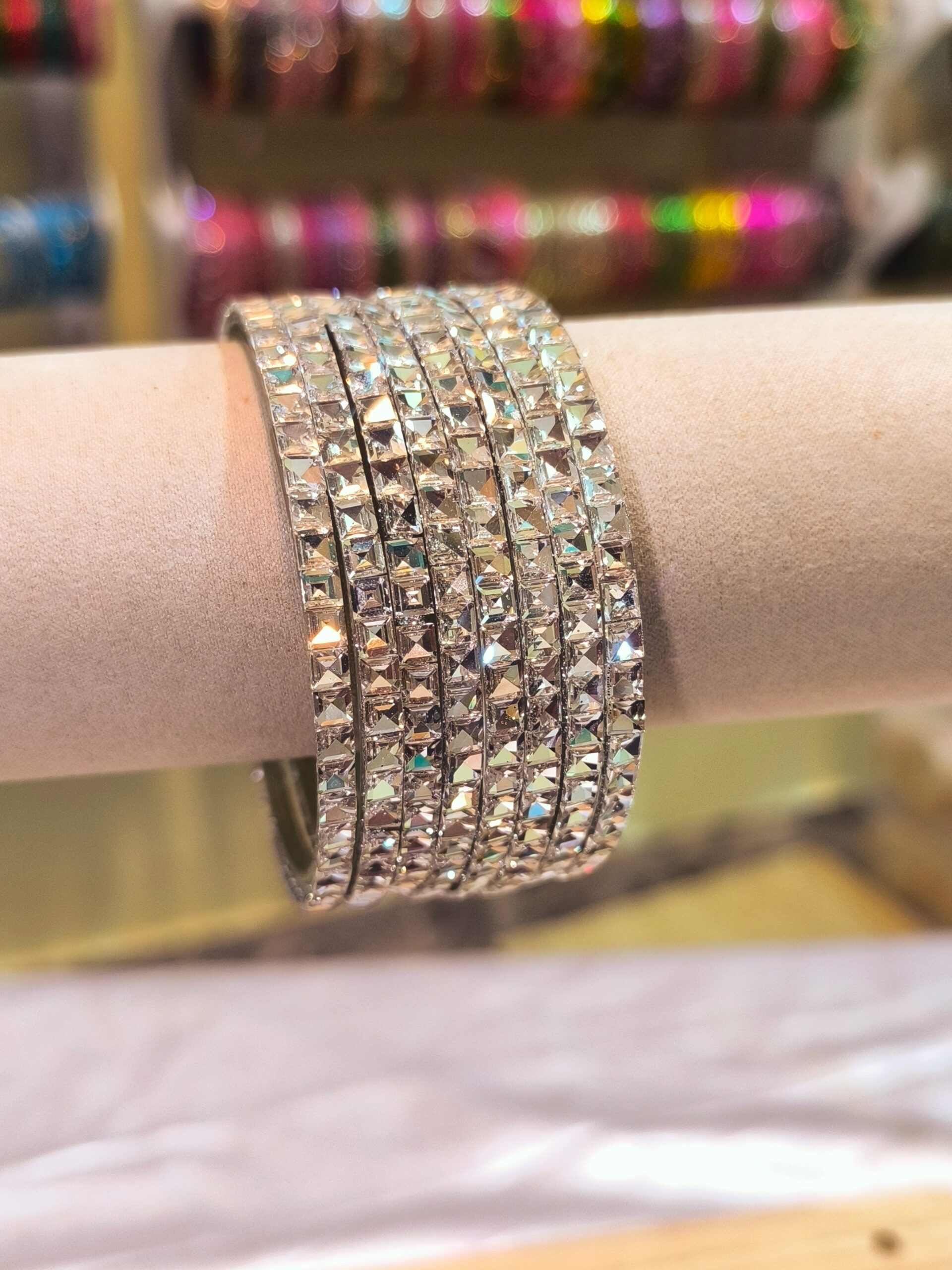 Diamond Look Bangles -8 Pcs