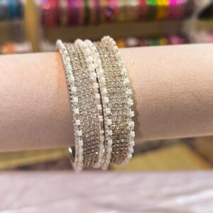 White Radiance Kada Bangles -2 Pcs