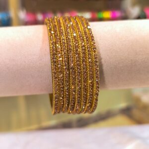 Twinkle Crystal Gold Bangles -8 pcs
