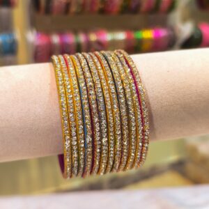 Stone Bangles Multi Colour-12pcs