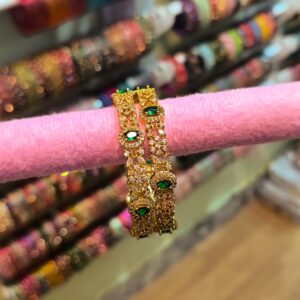 Premium Floral bangles- Emerald PAB0027