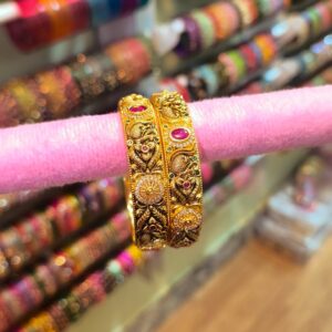 Premium Peacock Bangles Antique polish - PAB0022