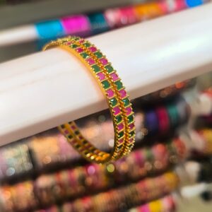 Multi Colour Metal Bangles - 4Pcs