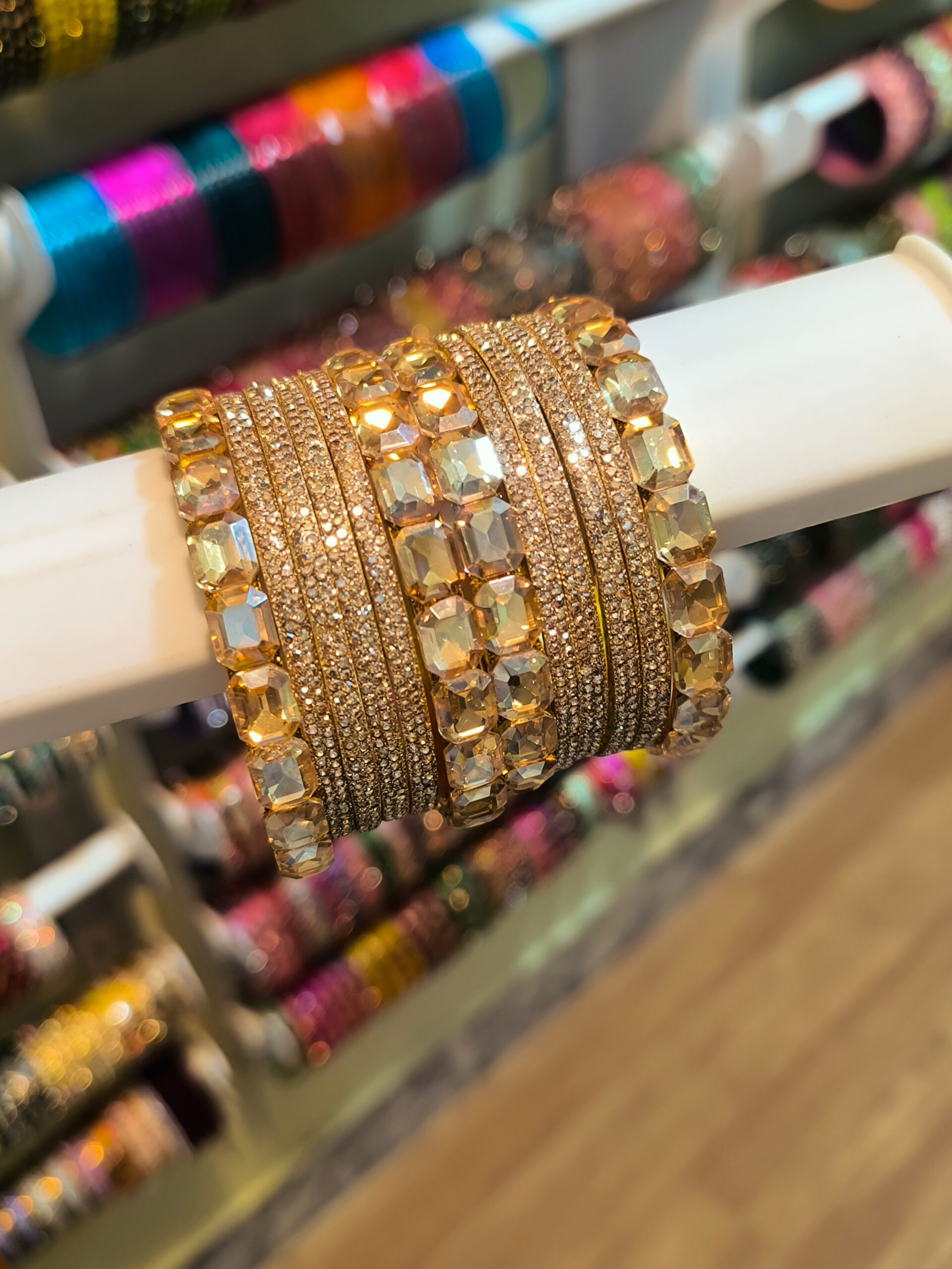 Gold- Plated AD Big Bangles -4 Pcs - Image 2
