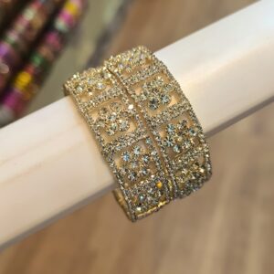 Diamond Look Design Bangles {Gold}-2 Pcs