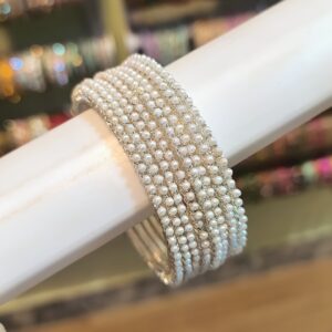 Full White Pearl Bangles {Small} -8 Pcs