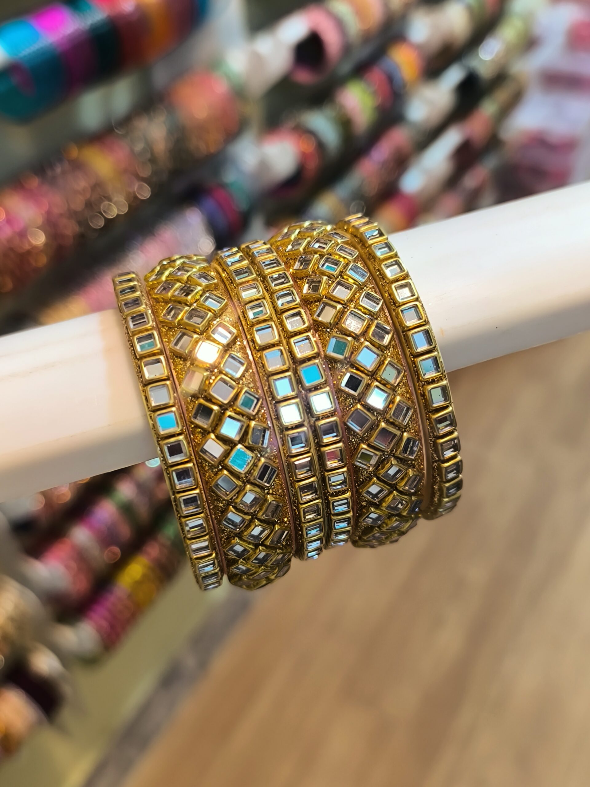Aqua Mirror Kada Bangles -6 Pcs