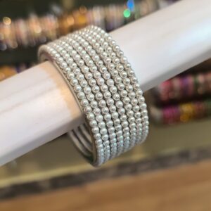 Full White Pearl Bangles -8 Pcs