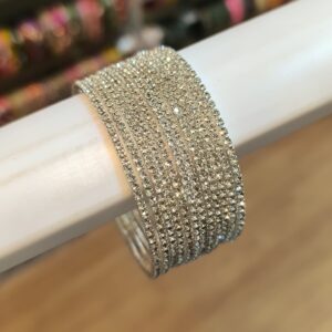 White Colour Chain Bangles-12 Pcs