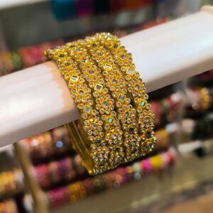 Royal Sparkle Bangles {Gold }-4 Pcs
