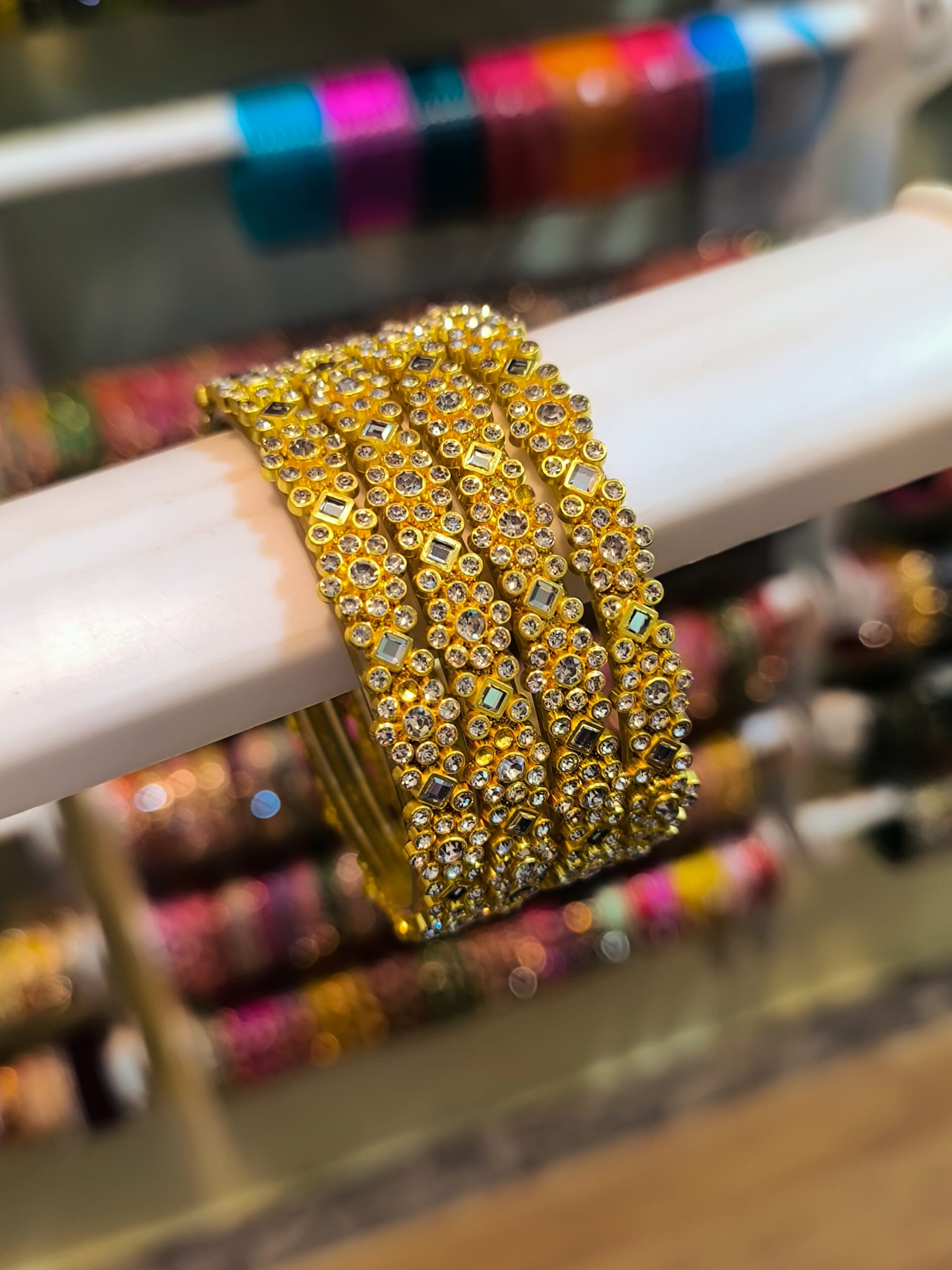 Royal Sparkle Bangles {Gold }-4 Pcs