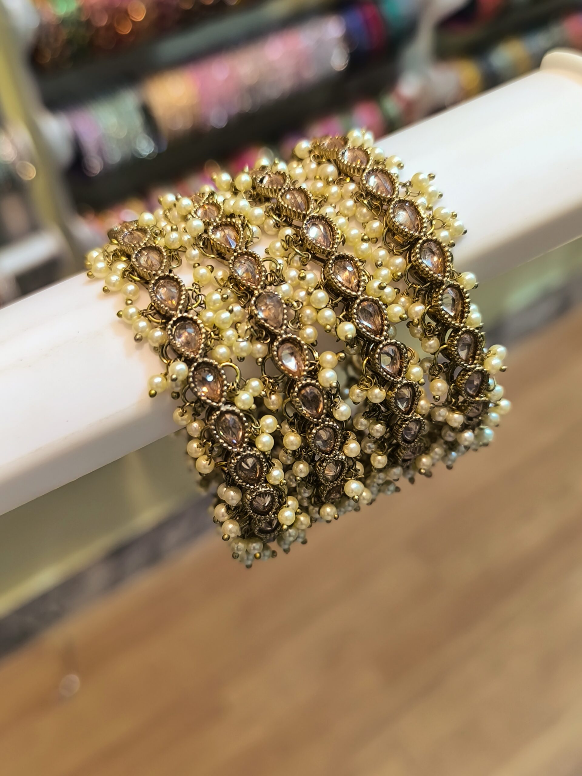 Pearl Thilagam Bangles -4 Pcs