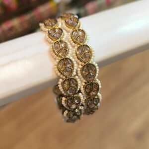 Pearl Big Thilagam Bangles -2 Pcs