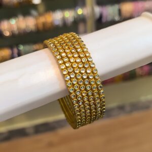 Gold -Plated Round Bangles -6 Pcs