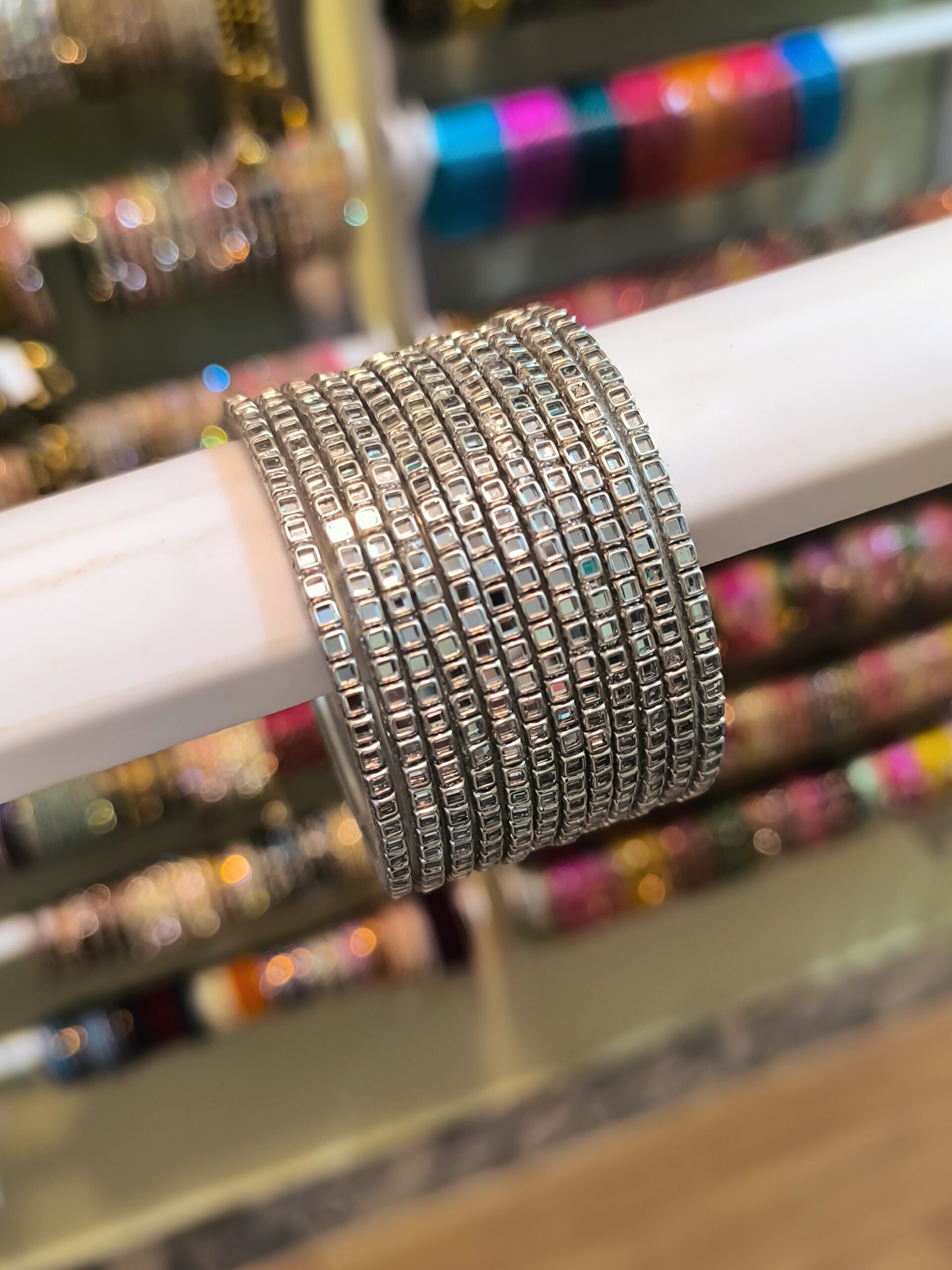 Silver Plated Micro Bangles -12 Pcs