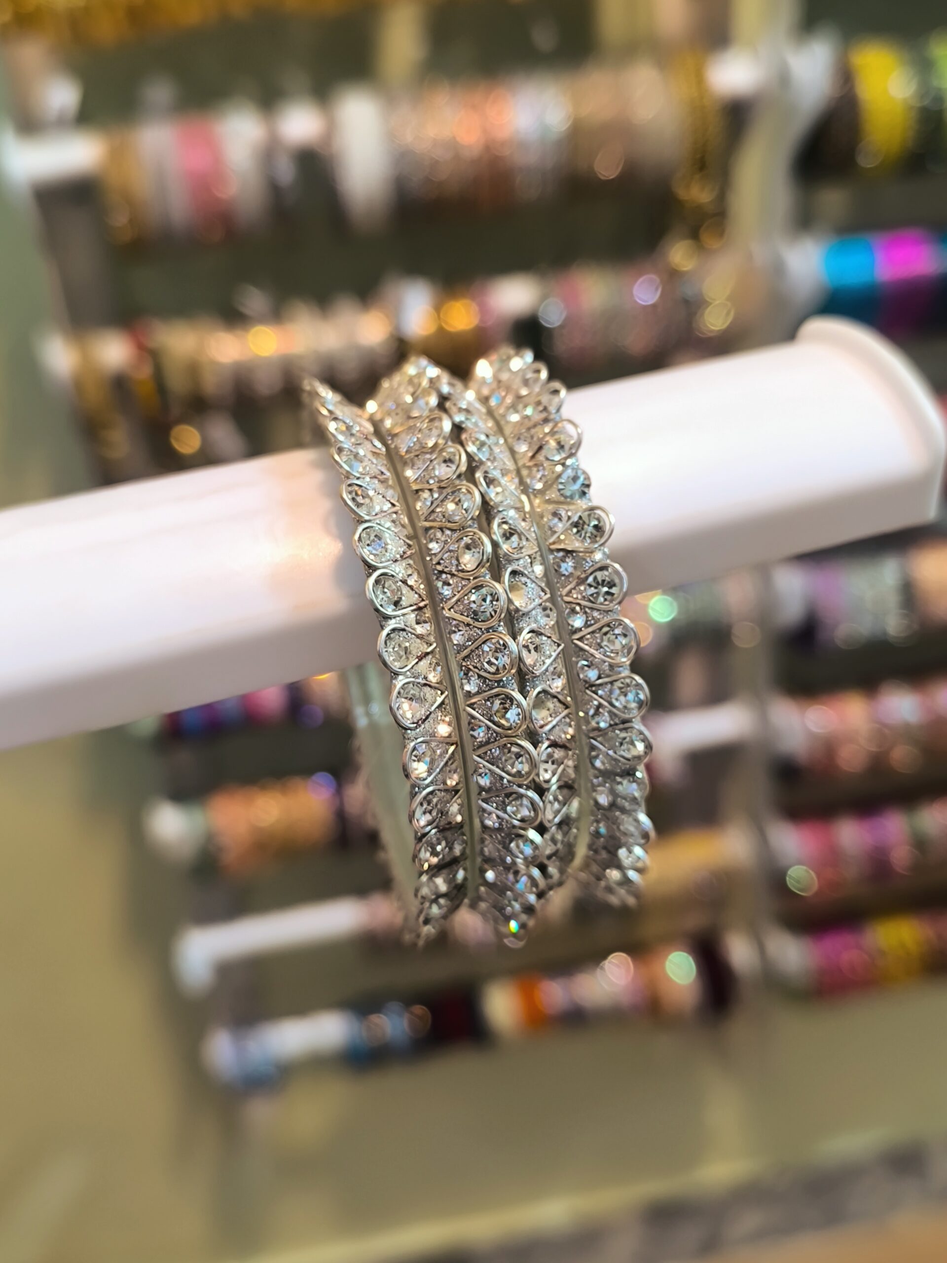 White Stone Bridal Bangles -2 Pcs