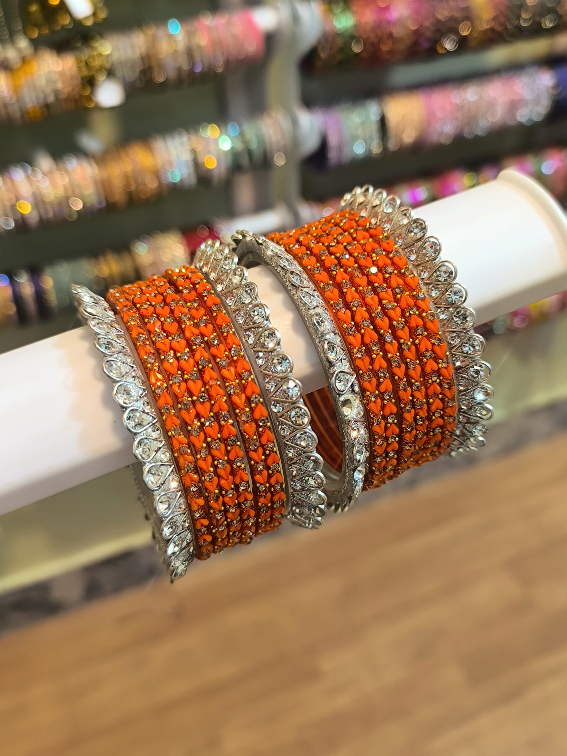 White Stone Bridal Bangles -2 Pcs - Image 2