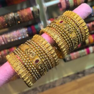 Antique Lakshmi Peacock Bridal bangles set