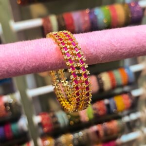 Ruby Pink Antique Bangles -2Pcs