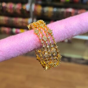 Diamond Veil Kada Bangles - 4Pcs
