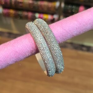 Full White Stone Bangles - 2 Pcs