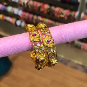 Lotus Design Multi Colour Bangles - 2Pcs