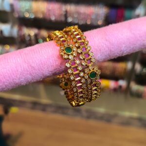 Emerald Ruby Royal Kada Bangles -2 Pcs