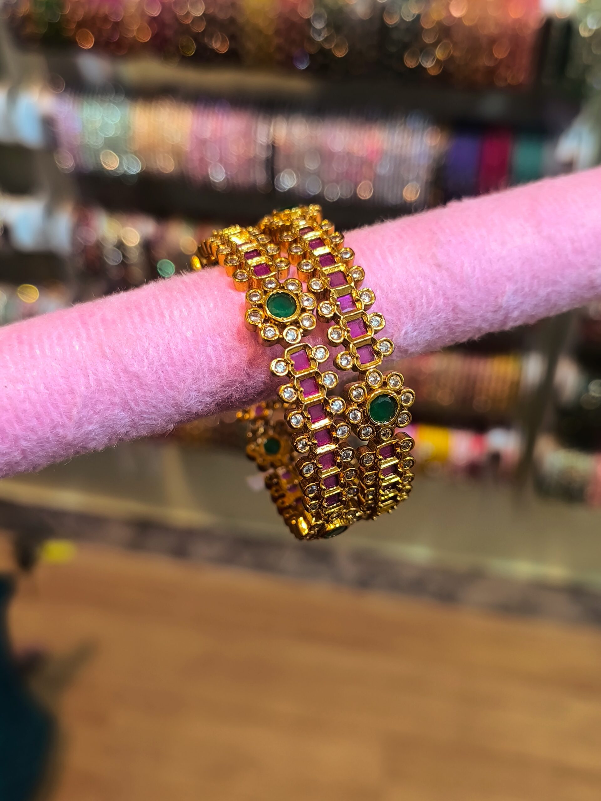 Emerald Ruby Royal Kada Bangles -2 Pcs